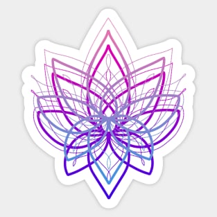 Purple and blue lace lotus mandala Sticker